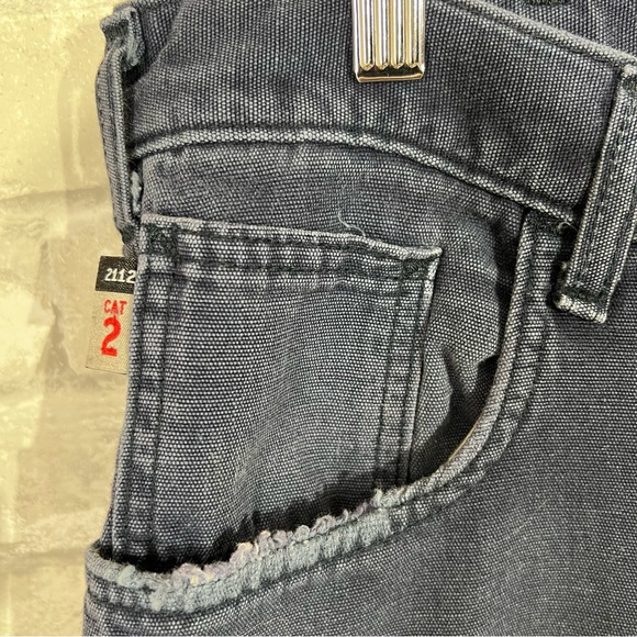 Carhartt Welding Cat2 2112 Men's 36x32 Work Pants Straight Leg Blue **FLAWED** - Picture 7 of 9